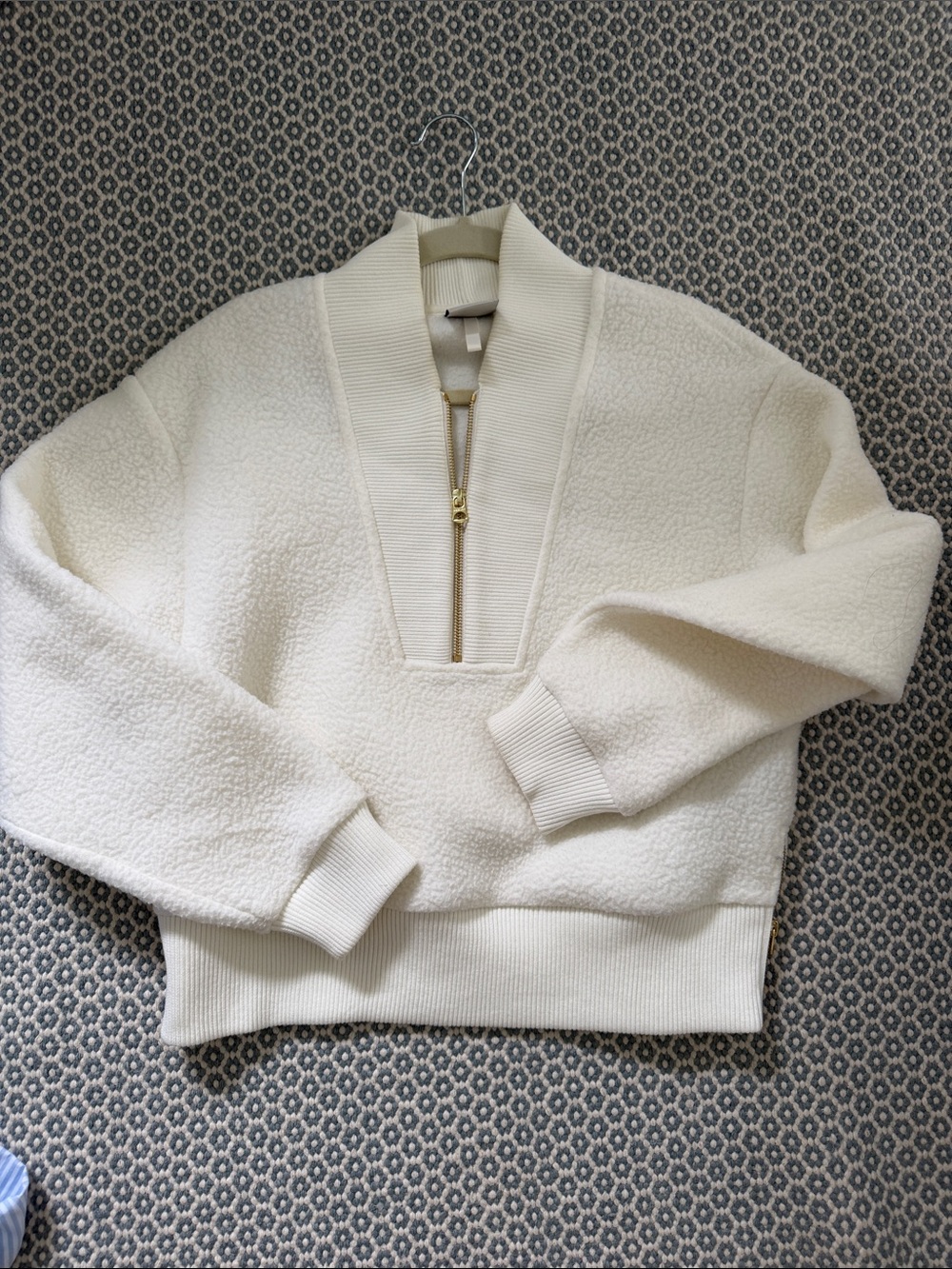 Varley Cream Sherpa Half-Zip Pullover Sweater xs